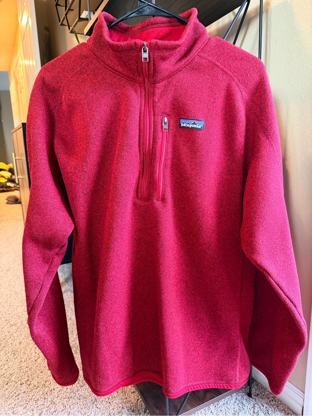 Patagonia Men's Deep Red Half-Zip Fleece Pullover